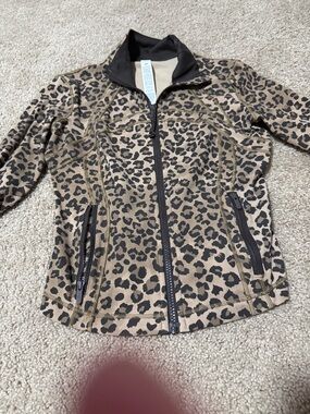 lululemon athletica Leopard Print Zip Jacket in Black and Tan